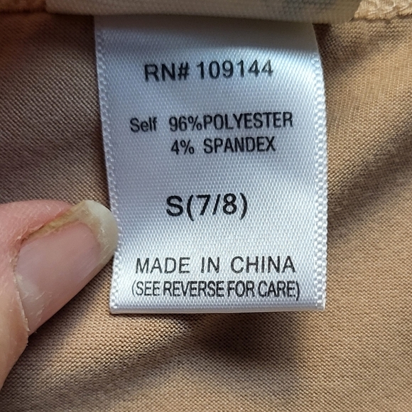 Lily Bleu Tan Kids Butterfly Graphic Cap Sleeve Tee with Ruched Sides - Size 7/8 - Picture 4 of 5